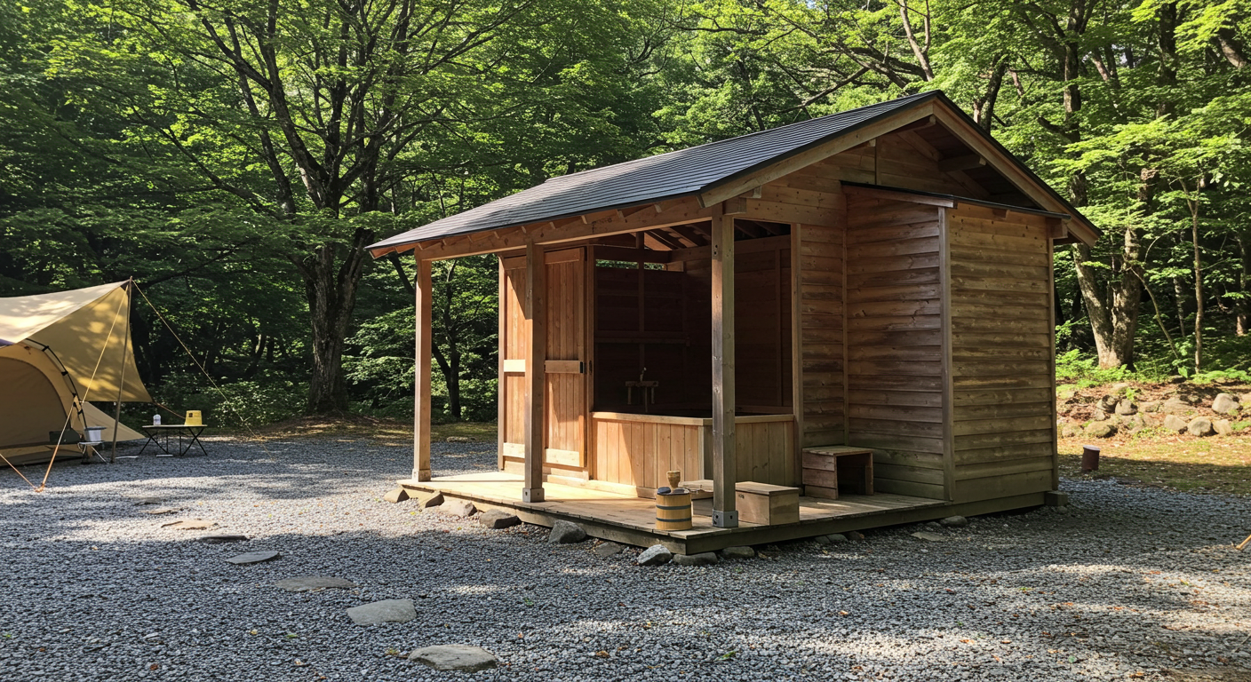 キャンプ場の貸切風呂外観(例)